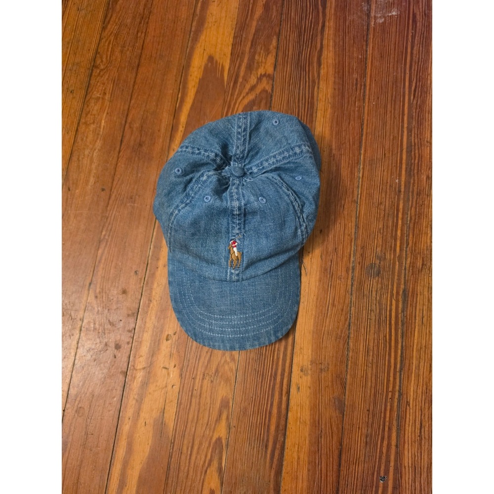 Polo Ralph Lauren Mens Denim Baseball Cap Blue Cotton Adjustable Strapback Hat
